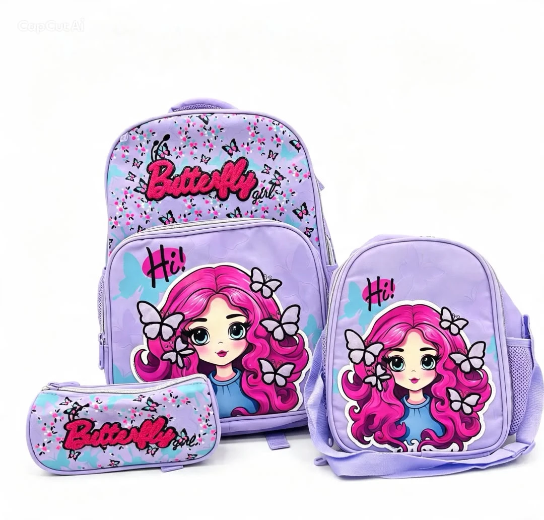 GLOSSY BIRD 3IN1 BUTTERFLY BACKPACK -  3in1 School Bag, Butterfly Backpack, Butterfly School Bag, Kids Backpack