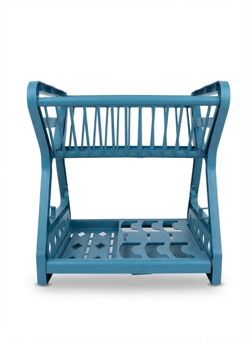 2-TIER PLASTIC DISH DRYING RACK: Dish Drying Rack, 2 Tier Dish Rack, Plastic Dish Drainer, Teal Dish Rack, Dish Storage Shelf,Plate Drying Rack, Modern Dish Drainer, Rustproof Dish Rack, Kitchen Dryin