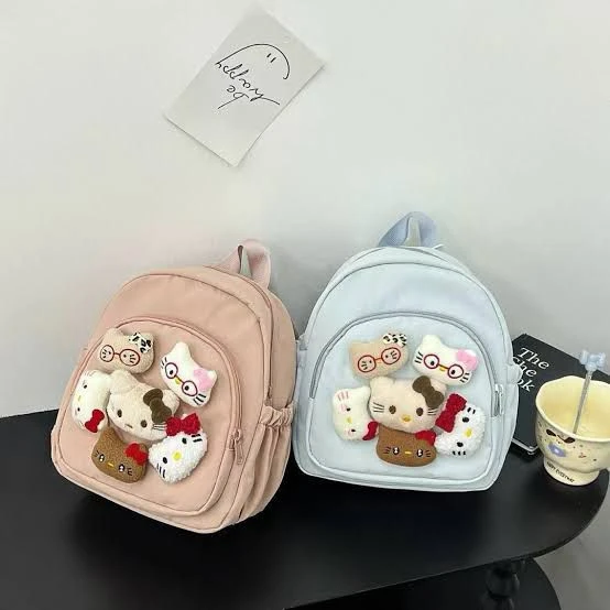 HELLO KITTY SCHOOL BACKPACKS -Primary School Bag, Children's Backpack, Cute School Bag, Lightweight Kids Backpack, School Backpack for Girls, Travel Backpack for Kids, Hello Kitty Book Bag, School Ess
