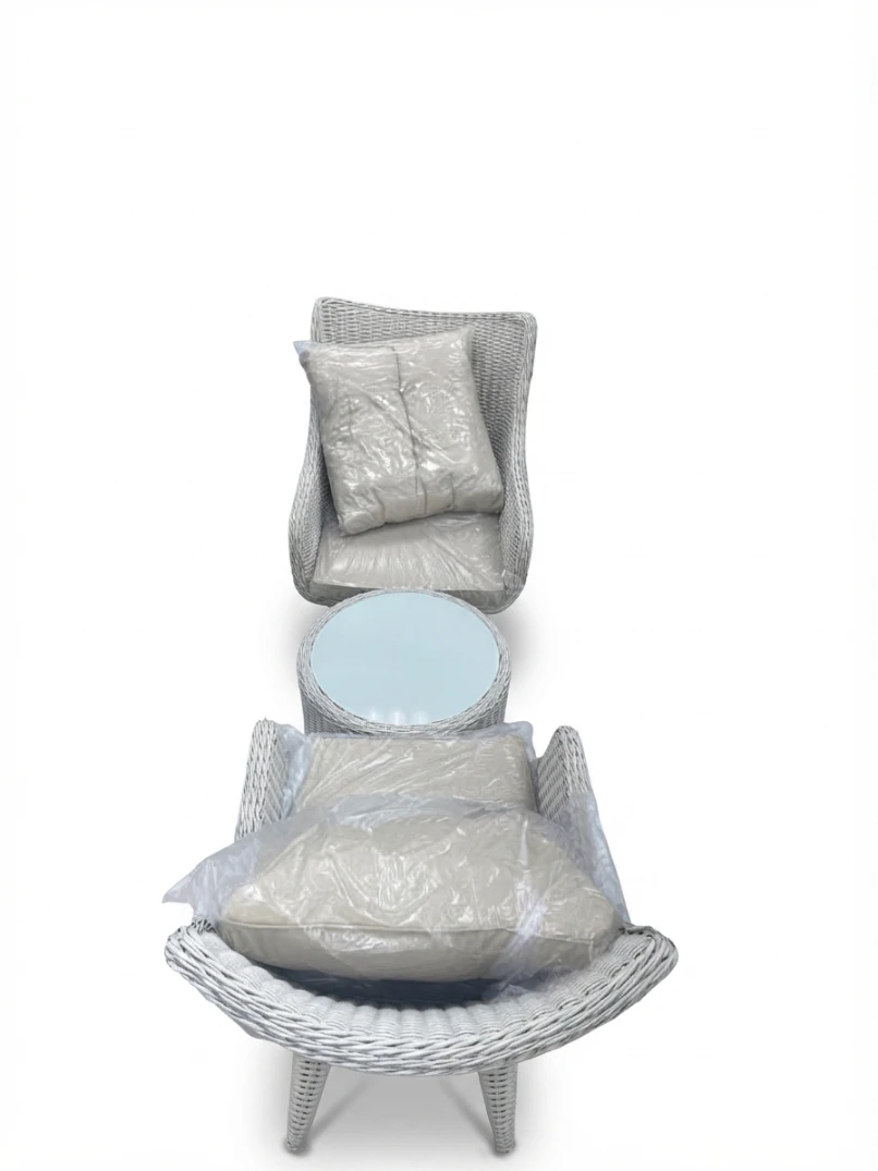 RATTAN LOUNGE CHAIR WITH CUSHION: Outdoor Furniture, Patio Set, Wicker Bistro Set, Rattan Chair, Garden Furniture, Balcony Set, Outdoor Lounge Chair, Patio Table and Chairs, Porch Furniture, Poolside 