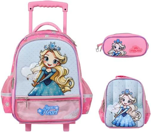 3IN1 TROLLEY SCHOOL BACKPACK - School Bag with Wheels, Student Backpack, School Backpack Set, Backpack with Lunch Bag, Pencil Case Set, Wheeled School Bag, Children's School Bag, School Travel Backpac