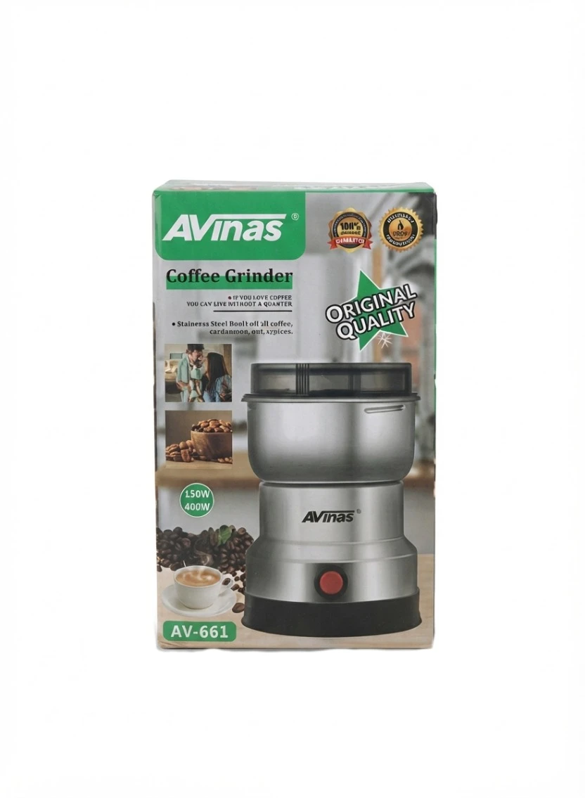 AVINAS COFFEE & SPICE GRINDER: AVINAS Coffee Grinder AV-661, Electric Spice Grinder, Nut and Cardamom Grinder, 400W Kitchen Grinder, Stainless Steel Coffee Mill