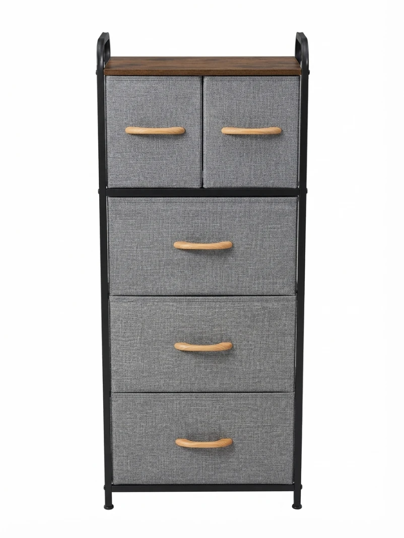 5-DRAWER FABRIC STORAGE TOWER: Storage Tower, Fabric Dresser, Drawer Organizer, Bedroom Furniture, Closet Storage, Modern Chest of Drawers, Space Saving Unit, Industrial Home Decor, Living Room Organi