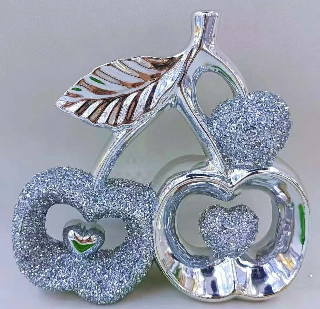 Crystal Set Decoration - Apple Crystal Figurine, Desk Decoration, Living Room Décor, Crystal Centerpiece, Modern Home Accessories, Coffee Table Decoration, Modern Home Accessories, Crystal Centerpiece