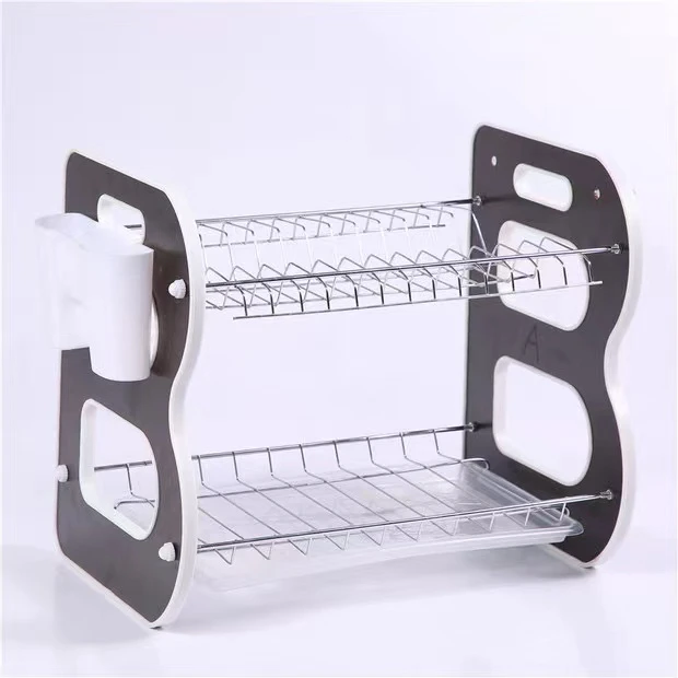 2-Layer Dish Drainer - Kitchen Dish Organizer, Kitchen Draining Rack, Two-Tier Dish Rack, Countertop Dish Rack, Kitchen Storage Rack, Rust-Resistant Dish Drainer, Plate Drying Rack, Utensil Holder, Ki