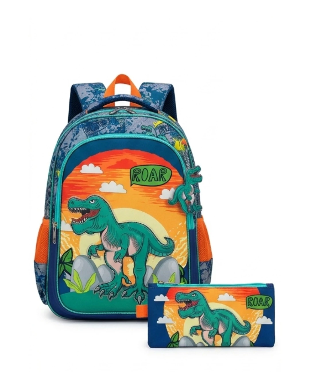 JASMINE STAR DINO ROAR 3 IN 1 BAG SET: Jasmine Star 3 in 1, Dino School Bag, Dinosaur Backpack, Dino Roar Bag, T-Rex Backpack, Kids Dino Bag, Children School Bag, School Backpack, Student Backpack, Bo