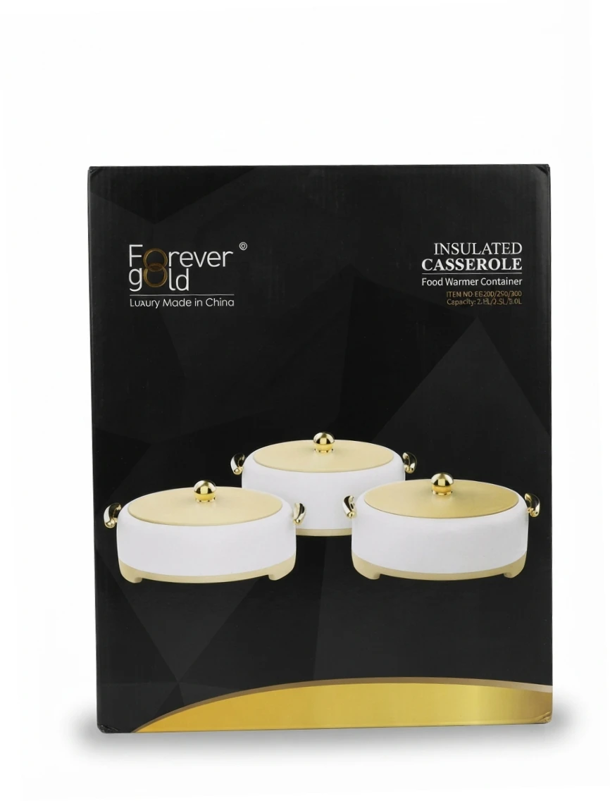 FOREVER GOLD FOOD WARMER CONTAINER: Insulated Casserole, Food Warmer, Casserole Set, Dining Aesthetics, Tableware, Kitchen Accessories, Home and Living, Premium Cookware, Insulated Food Container, Kit