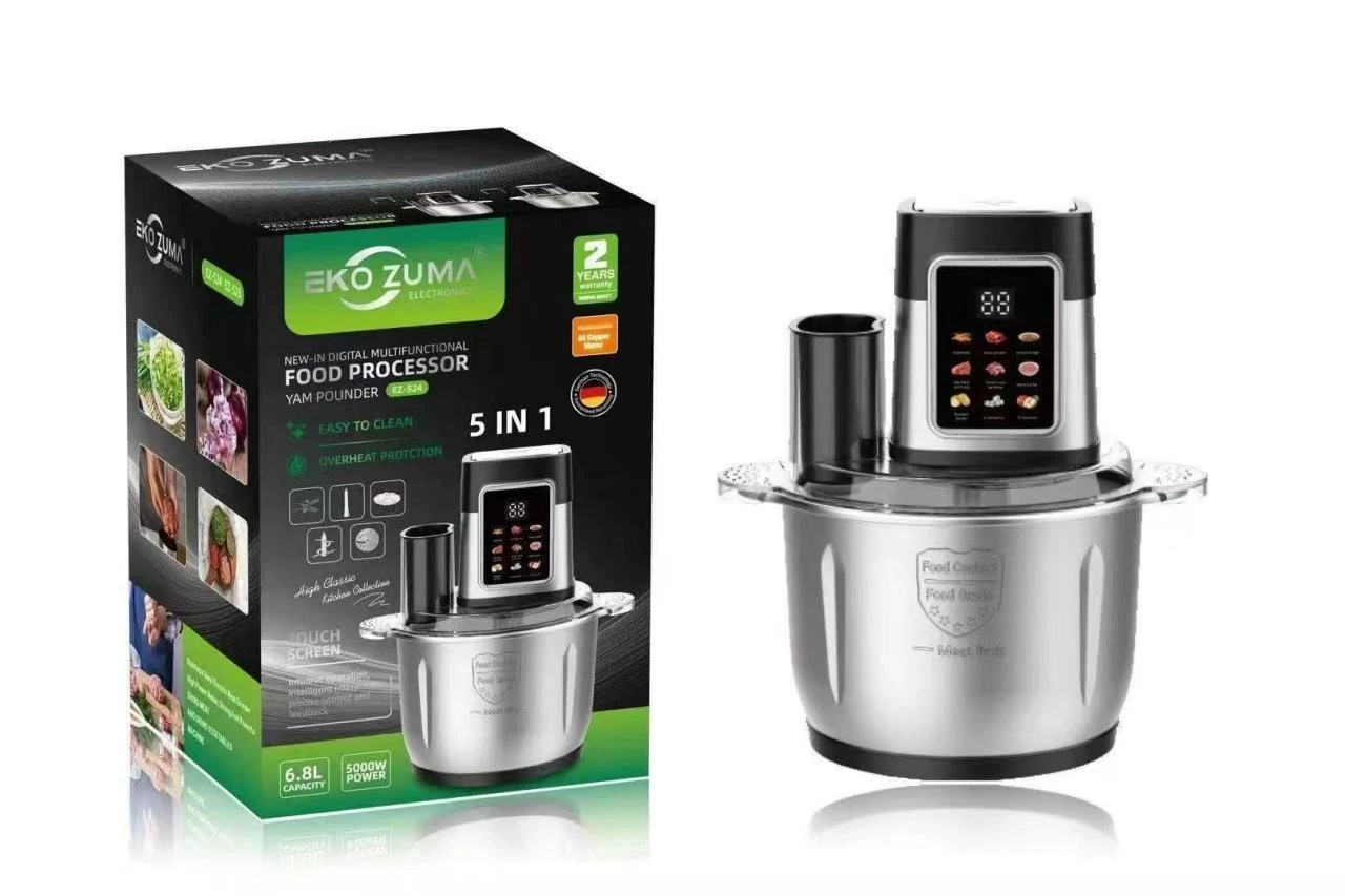5 In 1 Eko Zuma Food Processor - Multi-Functional Food Processor, Kitchen Appliance, Electric Food Processor, Vegetable Chopper, Food Chopper, Blender, Grinder, Slicer, Shredder, Stainless Steel Blade