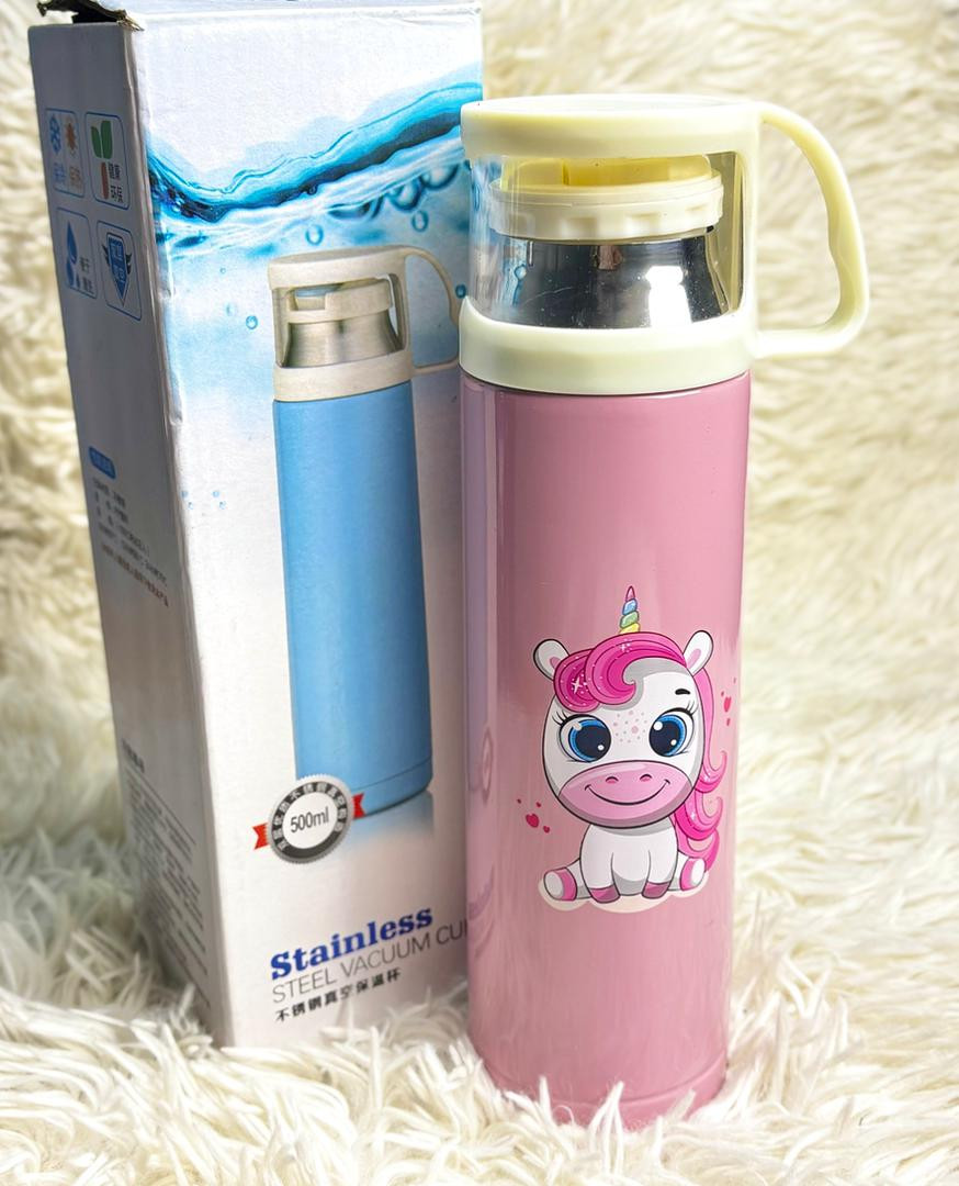 STAINLESS STEEL VACUUM CUP - 500ML - Vacuum Cup, Stainless Steel Cup, Hydration Essentials, Travel Cup, Hot And Cold Drink ware, Portable Flask, Everyday Use, Gym Essentials
