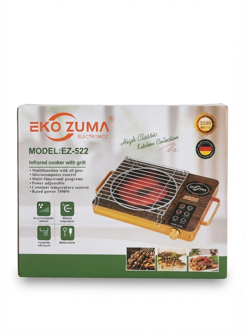 EKO ZUMA ELECTRONICS INFRARED COOKER WITH GRILL: Infrared Cooker, Eko Zuma,Grill, Kitchen Appliances, Electric Stove, Portable Cooker, Microcomputer Cooker, Universal Cookware Hob, Modern Kitchenware,