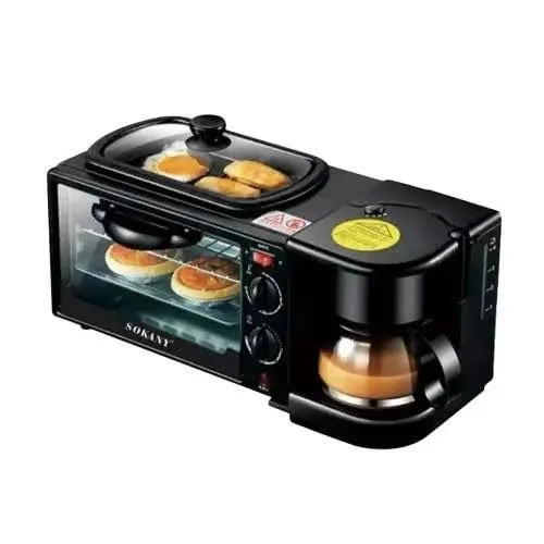 SOKANY 3IN1 Breakfast Maker - Kitchen Appliance, Electric Breakfast Maker, Countertop Breakfast Machine, Home Kitchen Essentials, Small Kitchen Appliances, Breakfast Cooker, All-in-One Breakfast Maker