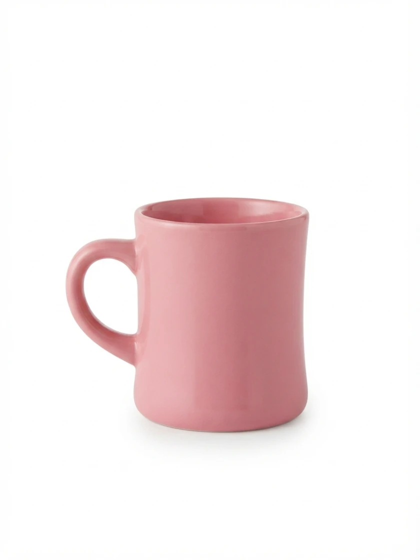 MUG: Pink Ceramic Mug, Diner Style Mug, Coffee Mug, Pink Tea Cup, Drinkware, Retro Ceramic Mug, Modern Kitchenware, Pink Home Decor, Coffee Lover Gift, Pastel Drinkware, Office Coffee Mug, Everyday Ta