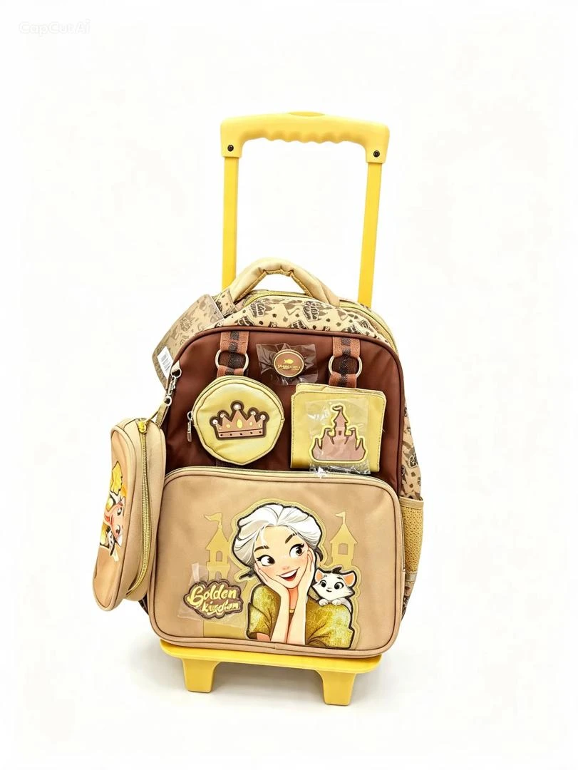 GLOSSY BIRD GOLDEN KINGDOM 3IN1 BACKPACK - Kids 3In1 Backpack, Kids Backpack, Kids School Bag, Children Backpack, Kids Bag, School Backpack, Girls Backpack, Boys Backpack